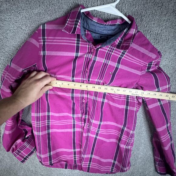 Tommy Hilfiger Shirt Womens Large Pink Plaid Classic Fit Button Up Long Sleeve - Picture 6 of 8